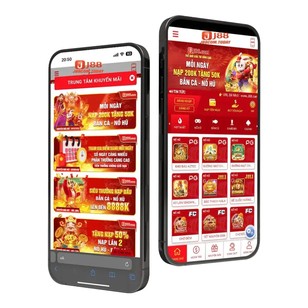 Điện thoại di động hiển thị ứng dụng UK888 với các trò chơi